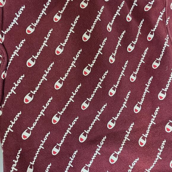 Champion Print Burgundy Tapered Sweats, Mens, XL - Picture 4 of 9